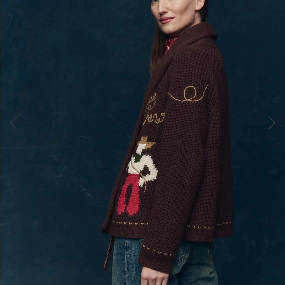 The Great. The Collectors Lasso Lodge Cardigan in Umber. Size 2. - Picture 5 of 9